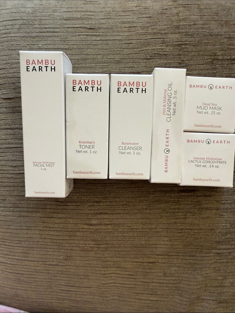 Lot of 6 Bambu Earth Facial Mist Cleanser Mud Mask Cactus Rosemary Toner New